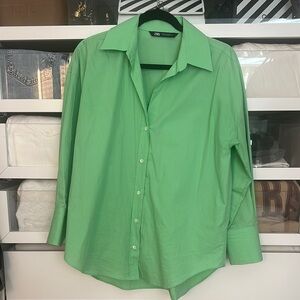 Zara Green‎ Button Down Collared Shirt